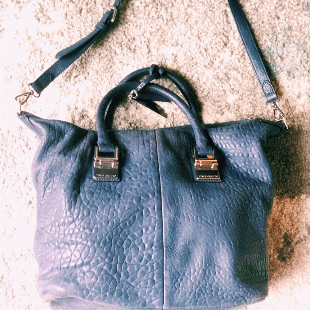 Navy Leather Handbag by Vince Camuto